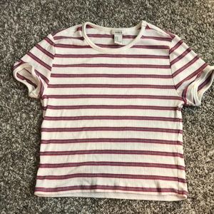 ✨multicolored tight striped crop top✨